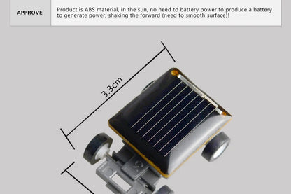 Solar Power Mini Sports Car Smaller Toy Car Educational Gadget Kids Gift Funny Racer