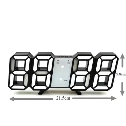 3D Digital Wall Clock Decoration for Home Glow Night Mode Adjustable Electronic Watch Living Room