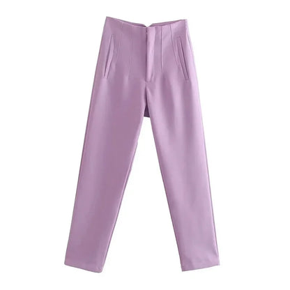 TRAF Fashion Office Wear High waist Pants for Women Formal Pants Office outfits