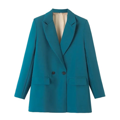 TRAF Blazer Woman Black Beige Khaki Blue Green Gray Women coat Fashion Office Wear Women's Blazers Jacket Outerwear