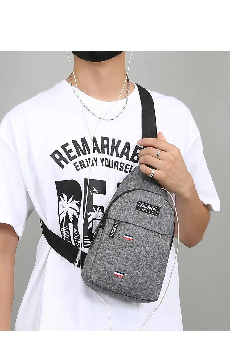 Chest Bag Men's One Shoulder Crossbody Bag Large Capacity Outdoor Sports