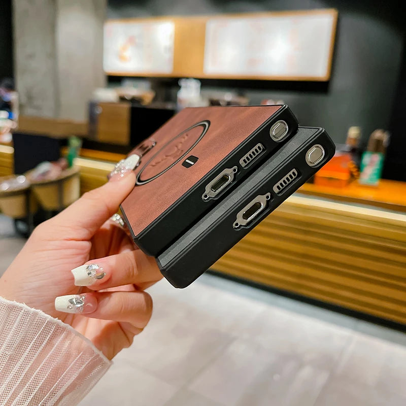 For Mag safe Magnetic Wireless Charging Phone Case For Cellphone Luxury Leather Shockproof Cover