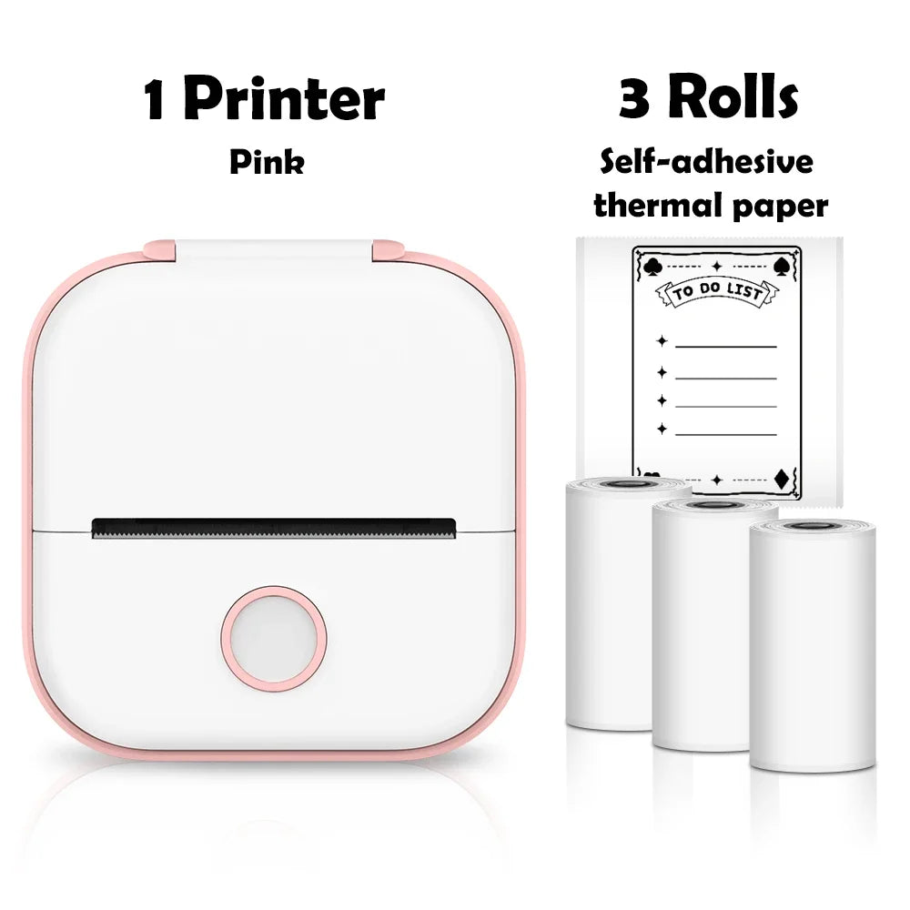 Phomemo T02 Mini Thermal Printer Wireless Mini Pocket Printer, Adhesive Sticker Printer for DIY, Journal, Student Birthday Gift