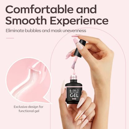 CHUNSHU 6 IN 1 Extension Gel 15ML Builder Nail Gel In A Bottle Semi Permanent Rubber Base Coat Self-leveling UV Construction Gel