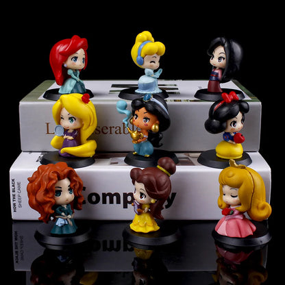 Q Version Anime Figure Queen Maleficent Evil Jasmine Rapunzel Kawaii Action Figure Collection Model Toys Kids Christmas Gift