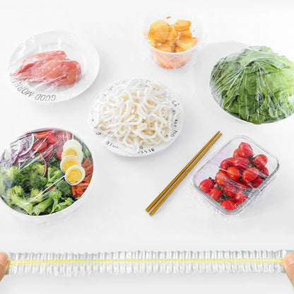 50/500PCS Disposable Elastic Food Covers – Plastic Stretch Wrap for Kitchen Storage