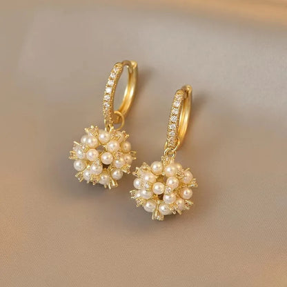2025 New Simple Temperament Circle Pearl Earrings Fashion Small Versatile Earrings Women's Jewelry