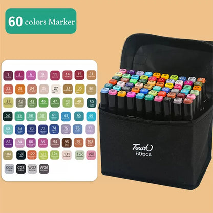 12-262 Colores Double Pen Tip Markers Brush Pens Set Painting Highlighter School Art Supplies for Artist Stationery