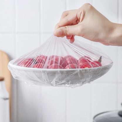 50/500PCS Disposable Elastic Food Covers – Plastic Stretch Wrap for Kitchen Storage