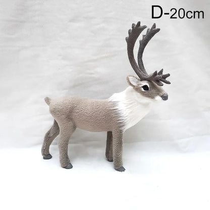 Imitation Sika Deer Ornaments Simulation Christmas Elk Model Miniature Reindeer Figurines Toy Props Home Garden Table Decoration