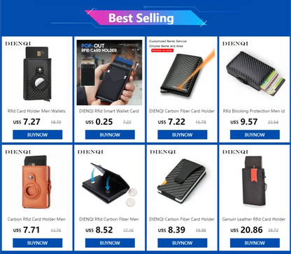 Rfid Credit Card Holder Metal Thin Slim Smart Wallet Men Women Wallets Pop Up Minimalist Small Black Purse Mini Walets for Men