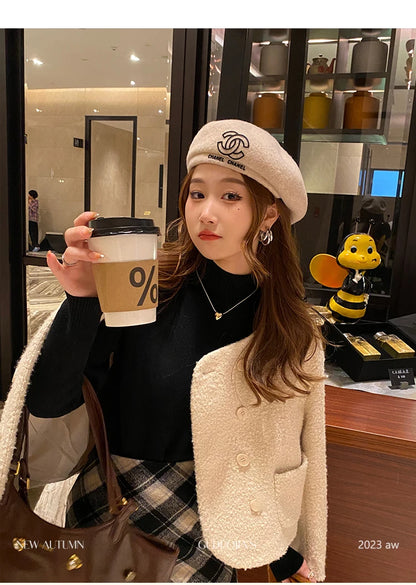 Women's Turtleneck Sweater Winter  Retro Red with Velvet Lining Thickened Inner Wear Thermal Knitting Bottoming Shirt