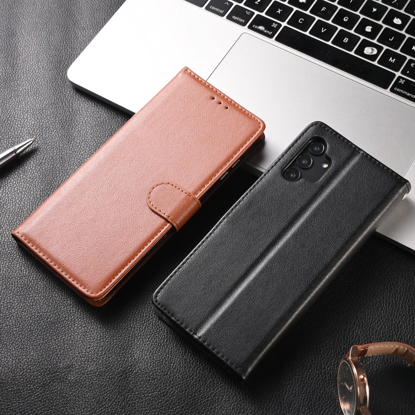 Leather Case For Samsung Galaxy S24 S23 S22 S21 S30 S20 FE S10 S10e S9 S8 Plus S7 Edge Funda Flip Wallet Cover Book Case