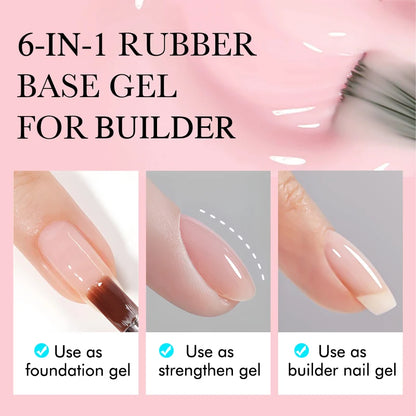 CHUNSHU 6 IN 1 Extension Gel 15ML Builder Nail Gel In A Bottle Semi Permanent Rubber Base Coat Self-leveling UV Construction Gel