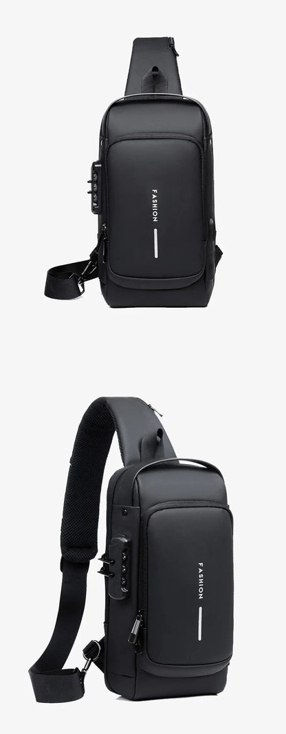 Desinger Multifunction Anti-theft USB Shoulder Crossbody Bag Travel Sling Pack Messenger Pack Chest Bag Male Luxury Brand Men