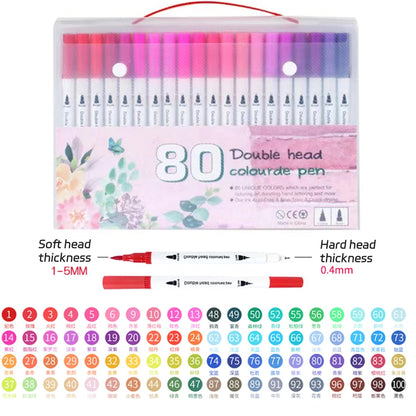 12-262 Colores Double Pen Tip Markers Brush Pens Set Painting Highlighter School Art Supplies for Artist Stationery