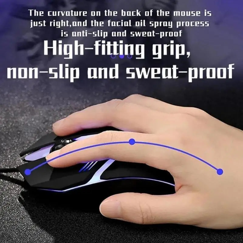 1 PC ITLY M01 Sports LED Luminous Backlit USB Wired Gaming Mouse for Desktop PC Laptop Office Computer Gaming Mouse