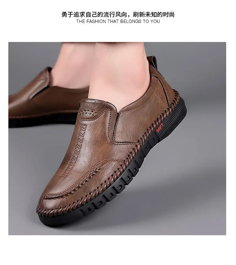 Business Leather Shoes Moccasin Shoes Breathable Men's Casual Loafers Comfortable Shoes for Men Summer Men's Sneakers