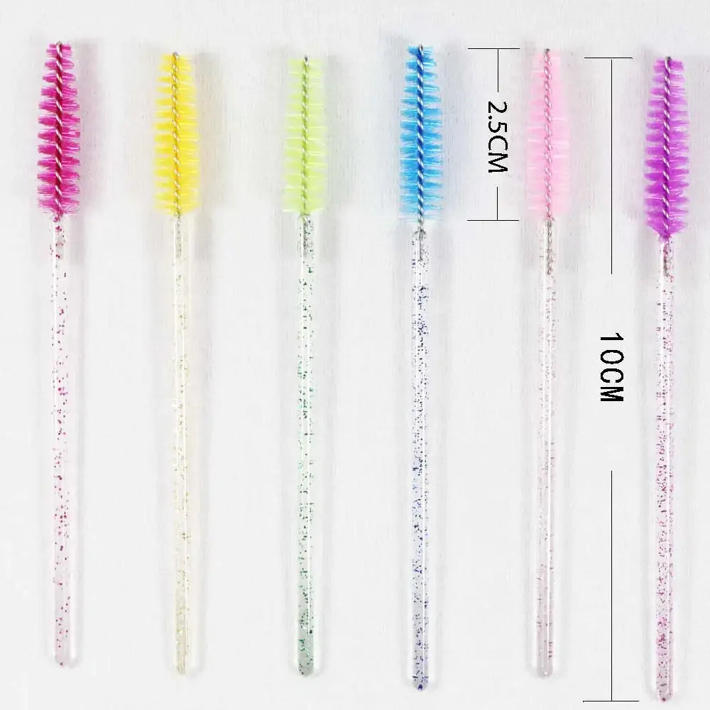 CNKESS 50pcs Disposable Eyelash Brushes Extension Crystal Eyebrow Brush