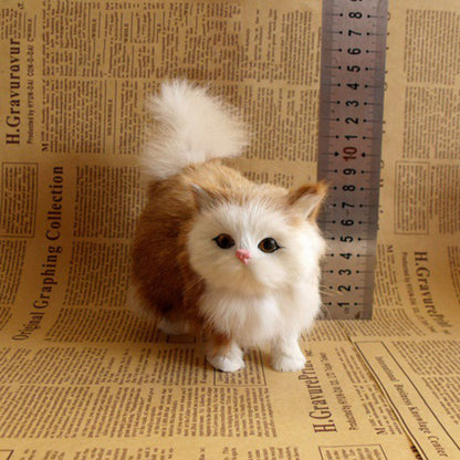Cute Simulation Cat Plush Toys Soft Stuffed Kitten Model Fake Cat Realist Animals For Kids Girls Birthday Valentine's Day Gift