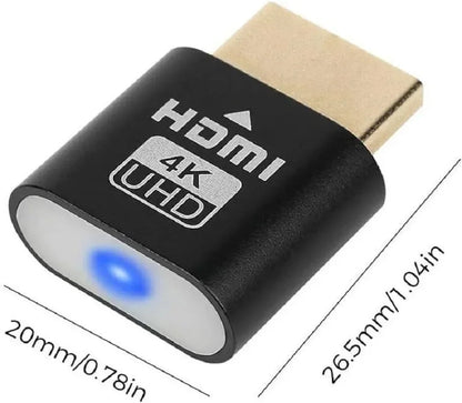 4K HDMI Virtual Display Adapter Streaming Device Virtual Display High-Resolution Wireless Display Adapter Emulator Dummy Plug