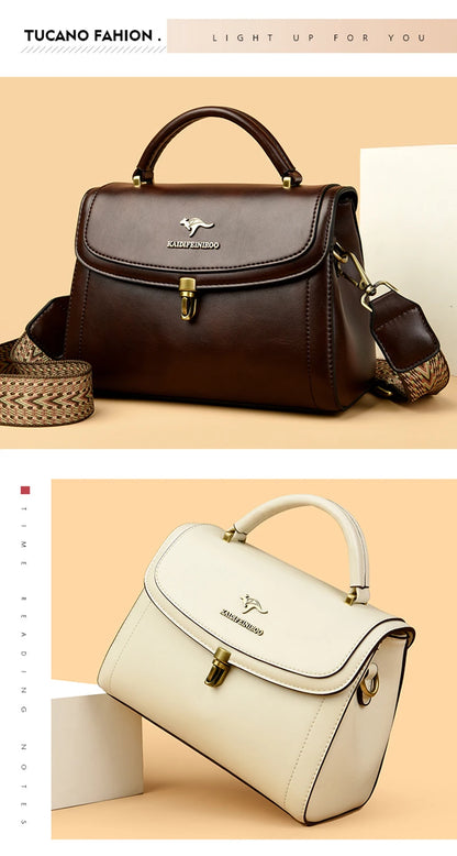 Premium Leather Crossbody Shoulder Bag – Elegant Designer Handbag for Women