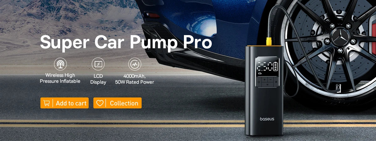 Baseus Inflator Pump 12V Portable Car Air Compressor for Motorcycles Bicycle Boat Tyre Inflator Digital Auto Inflatable Air Pump
