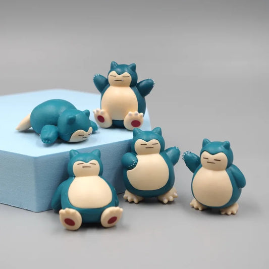 5 Pcs/Lot Snorlax Mini Figure 1.8-3cm Micro Landscape Cake Decoration Kawaii Ornaments