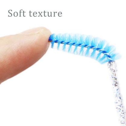 CNKESS 50pcs Disposable Eyelash Brushes Extension Crystal Eyebrow Brush