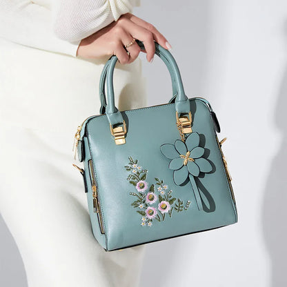 Yogodlns Luxury Embroidery Handbag For Women PU Leather Tassel Crossbody Bag Designer Handle