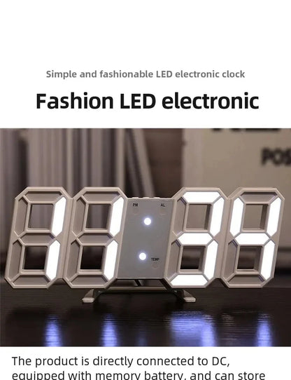 3D Digital Wall Clock Decoration for Home Glow Night Mode Adjustable Electronic Watch Living Room