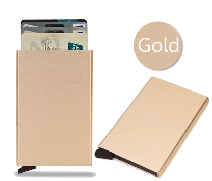 Rfid Credit Card Holder Metal Thin Slim Smart Wallet Men Women Wallets Pop Up Minimalist Small Black Purse Mini Walets for Men