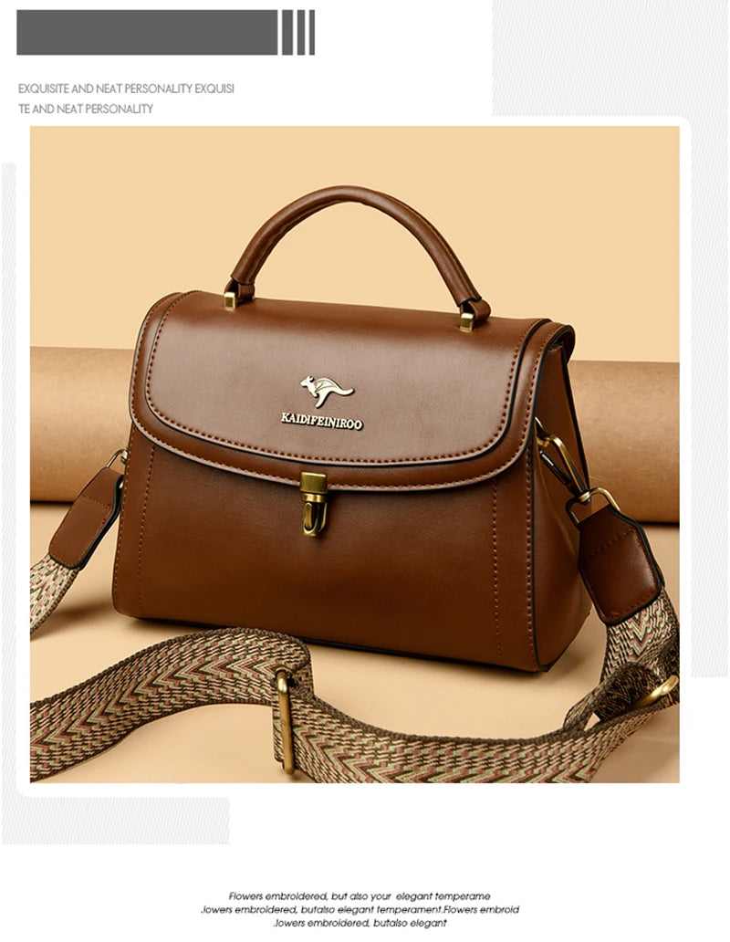 Premium Leather Crossbody Shoulder Bag – Elegant Designer Handbag for Women