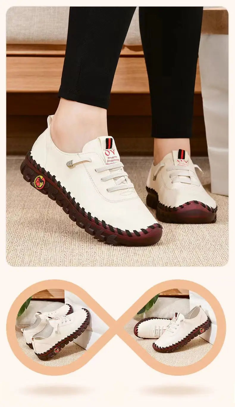 Women's Flat Shoes New Orthopedic Loafers Woman Moccasins Stitched Slip On Ballet Flats For Women Nurse Shoes Medical