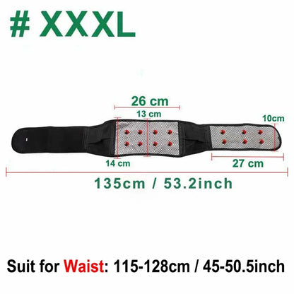 Adjustable Tourmaline Self Heating Magnetic Therapy Back Waist Support Belt