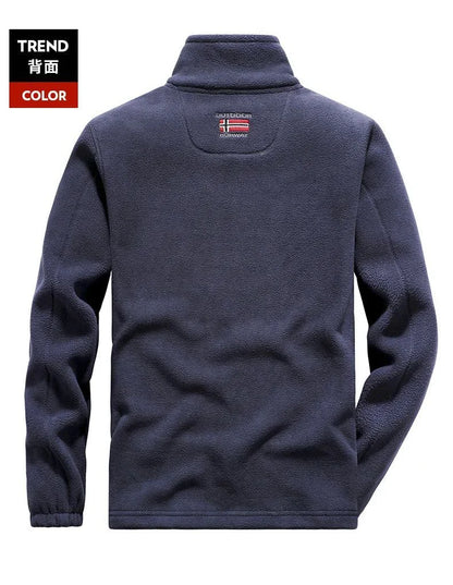 Men's Winter Fleece Jacket – Double Thick, High Collar, Outdoor Climbing Coat 2025