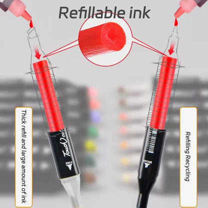 12-262 Colores Double Pen Tip Markers Brush Pens Set Painting Highlighter School Art Supplies for Artist Stationery