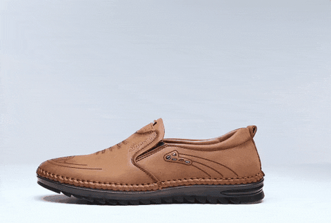 Men Leather Slip On Loafer Summer Fashion Slipper Casual Slip-on Loafers  Breathable Soft Sole Leather Shoes