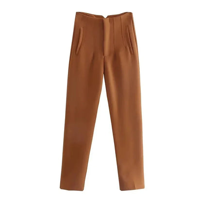 TRAF Fashion Office Wear High waist Pants for Women Formal Pants Office outfits