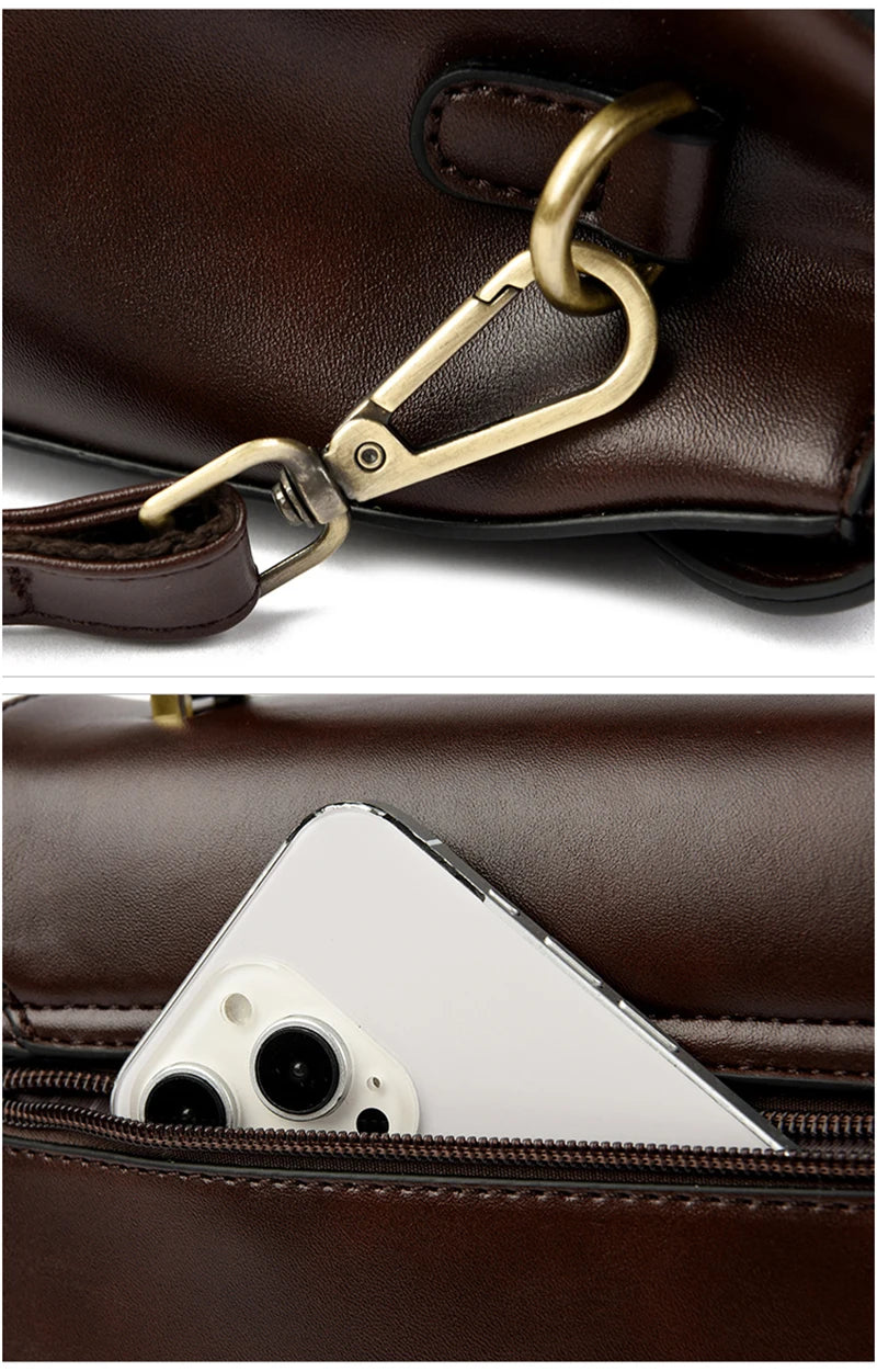 Premium Leather Crossbody Shoulder Bag – Elegant Designer Handbag for Women