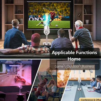 Mini Android Portable Projector  Support 1080p 4K  Integrated 90°Adjust Stand Hight Adjustment WiFi and Bluetooth Model: TS3