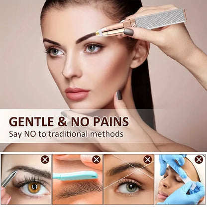 1pc Rechargeable 2-in-1 Eyebrow Razor and Hair Shaver with LED Light - Painlessly Remove Peach Fuzz