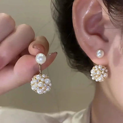 2025 New Simple Temperament Circle Pearl Earrings Fashion Small Versatile Earrings Women's Jewelry