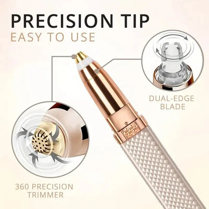 1pc Rechargeable 2-in-1 Eyebrow Razor and Hair Shaver with LED Light - Painlessly Remove Peach Fuzz