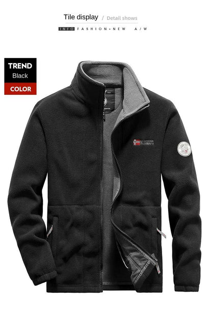 Men's Winter Fleece Jacket – Double Thick, High Collar, Outdoor Climbing Coat 2025