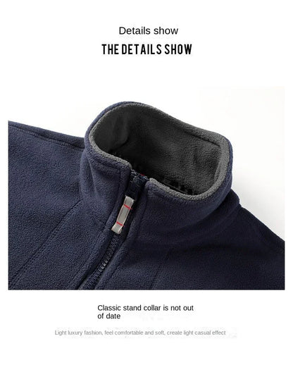 Men's Winter Fleece Jacket – Double Thick, High Collar, Outdoor Climbing Coat 2025