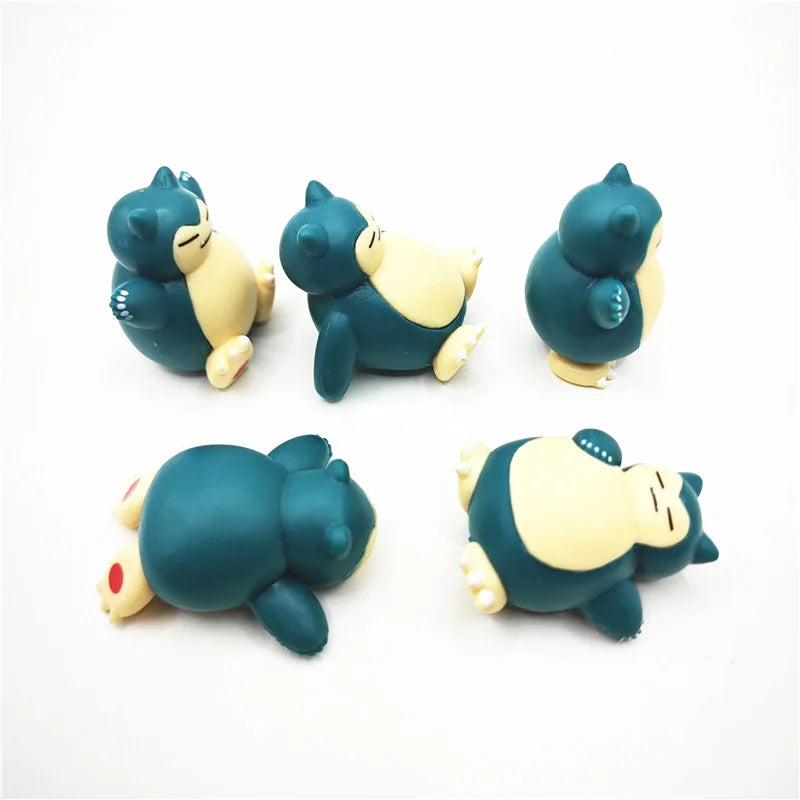 5 Pcs/Lot Snorlax Mini Figure 1.8-3cm Micro Landscape Cake Decoration Kawaii Ornaments