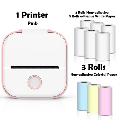 Phomemo T02 Mini Thermal Printer Wireless Mini Pocket Printer, Adhesive Sticker Printer for DIY, Journal, Student Birthday Gift