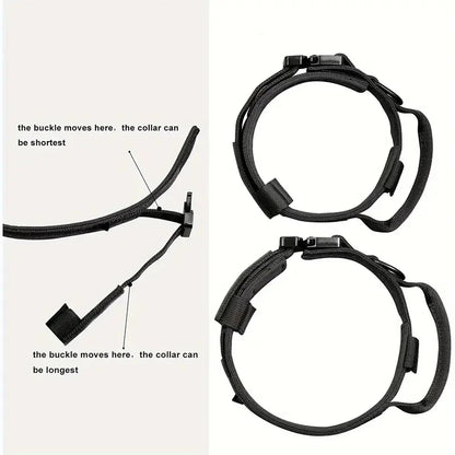 Pet Products Outdoor Tactical Dog Collar Metal Buckle Breathability Nylon Collar Medium and Large Dog Training Neck Collar Dog