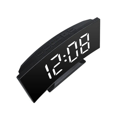 Electronic Alarm Clock Noiseless Design Digital LED Large Display Mirror Electronic Clock